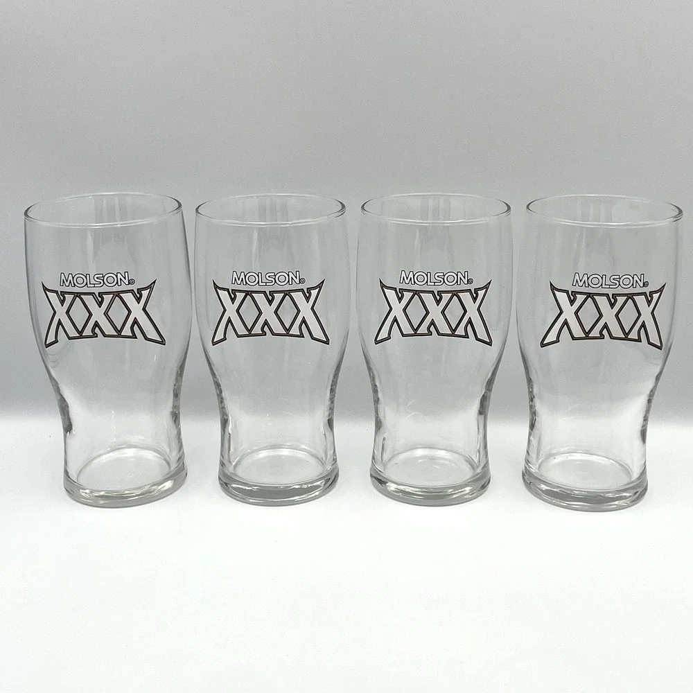 Set of‎ 4 Molson XXX Beer Glasses 6¼